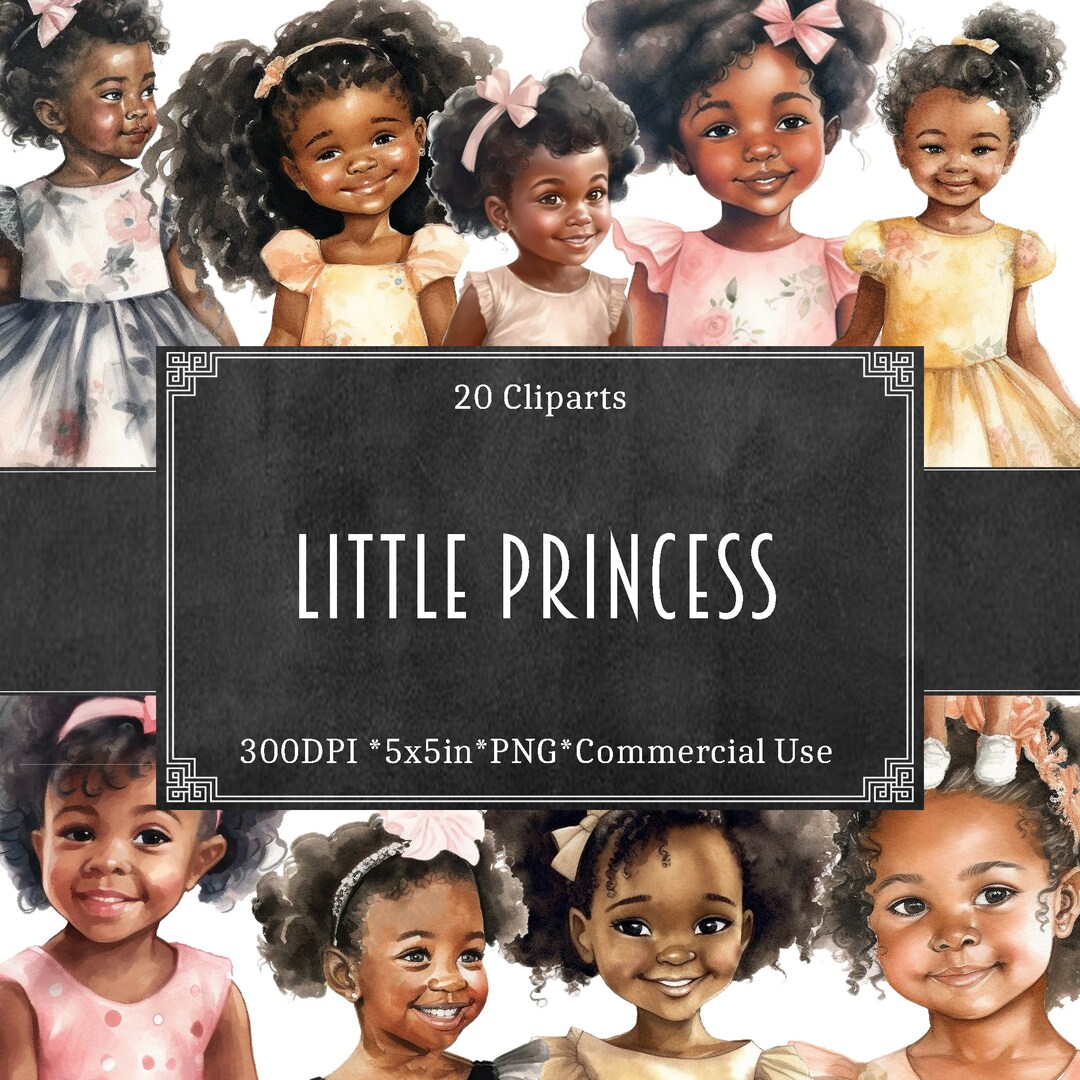 Little Princess Watercolor Clipart Bundle: Fantasy Girls PNG (digital ...
