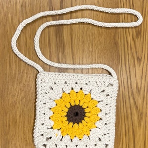 Handmade Crocheted Crossbody Sunflower Bag
