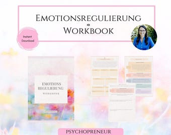 Cuaderno de trabajo para la regulación emocional | Libro de trabajo de terapia | Ejercicios de atención plena y TCC para el manejo del estrés