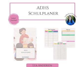 Planificador escolar para TDAH (PDF): Estructura y resumen para la escuela, el aprendizaje y la vida cotidiana | Planificador semanal, diario y de tareas