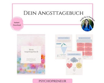 Diario de ansiedad: tu compañero digital para la ansiedad, la preocupación y el estrés | Cuaderno de trabajo de regulación emocional | Libro de trabajo de terapia |