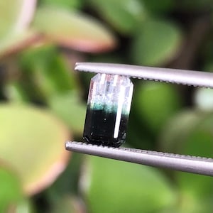 Natürlicher zweifarbiger Turmalin 0,81 ct | Schwarz/Weiß, Smaragdschliff | Unbehandelt | Lose Edelstein für Ringe | Vom IGI-Experten ausgewählt | Afghanistan