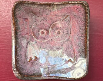 Owl dish, trinket bowl, handmade gift, ring dish, soap dish