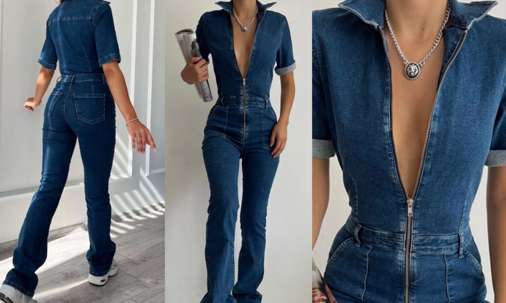 Denim Jumpsuit - Etsy