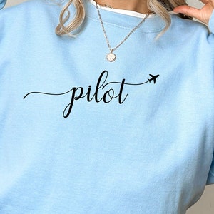 Pilot Sweatshirt Cute Pilot Sweater Aviation Themed Gift For Female Pilot Airplane Lover Gift Pilot Gift For Pilot Gift Idea Flight School