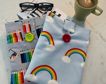 Rainbows & Pencils book pouch, e-reader, document wallet