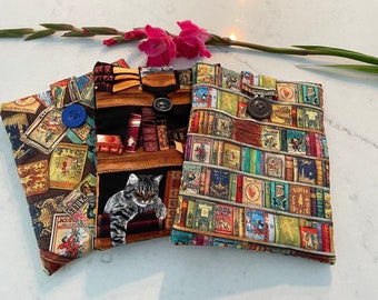 Books Themed Cotton Book Sleeves, E-Reader Pouch