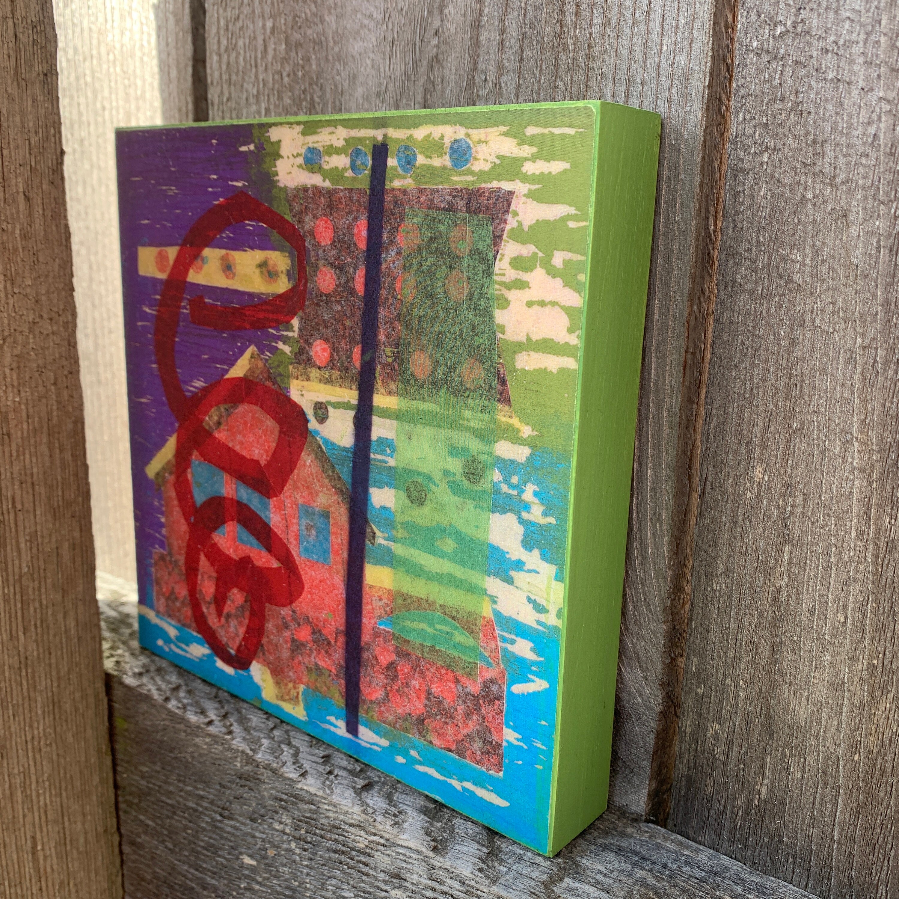 Original Abstract House Collage, Modern Wall Art, 6x6 - Etsy