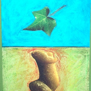 Collage original painting, mixed media collage, print of original collage, collage wall decor, spring fertility, collage art, small collage
