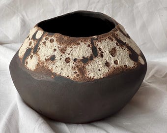 Handmade black minimalist,organic vase.housewarming gift,home decor...