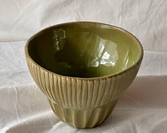 Handmade Ceramic Green Serving Bowl
