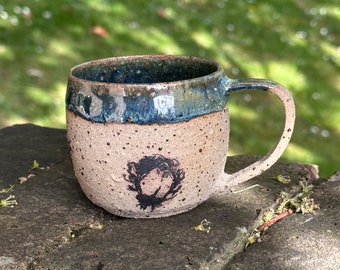 Handmade Ceramic Mug: Floral Pattern with Sparkle Clay