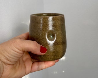 Hand-made ceramic dimpled cup,tumbler