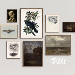 Vintage Dark Gothic Wall Art Set | Set of 8 Halloween Printables | Dark Academia Decor | Spooky Digital Prints