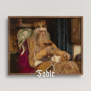 Wise Old King Painting | Vintage Medieval Royal Fairytale | Printable Art