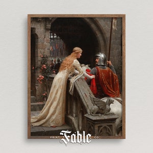 Princess Giving Well Wishes | Vintage Fairytale Knight Painting | Printable Art | Digital Download
