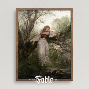 Lady of the Lake | Vintage Mythical Woman Painting | Printable Art | Digital Download