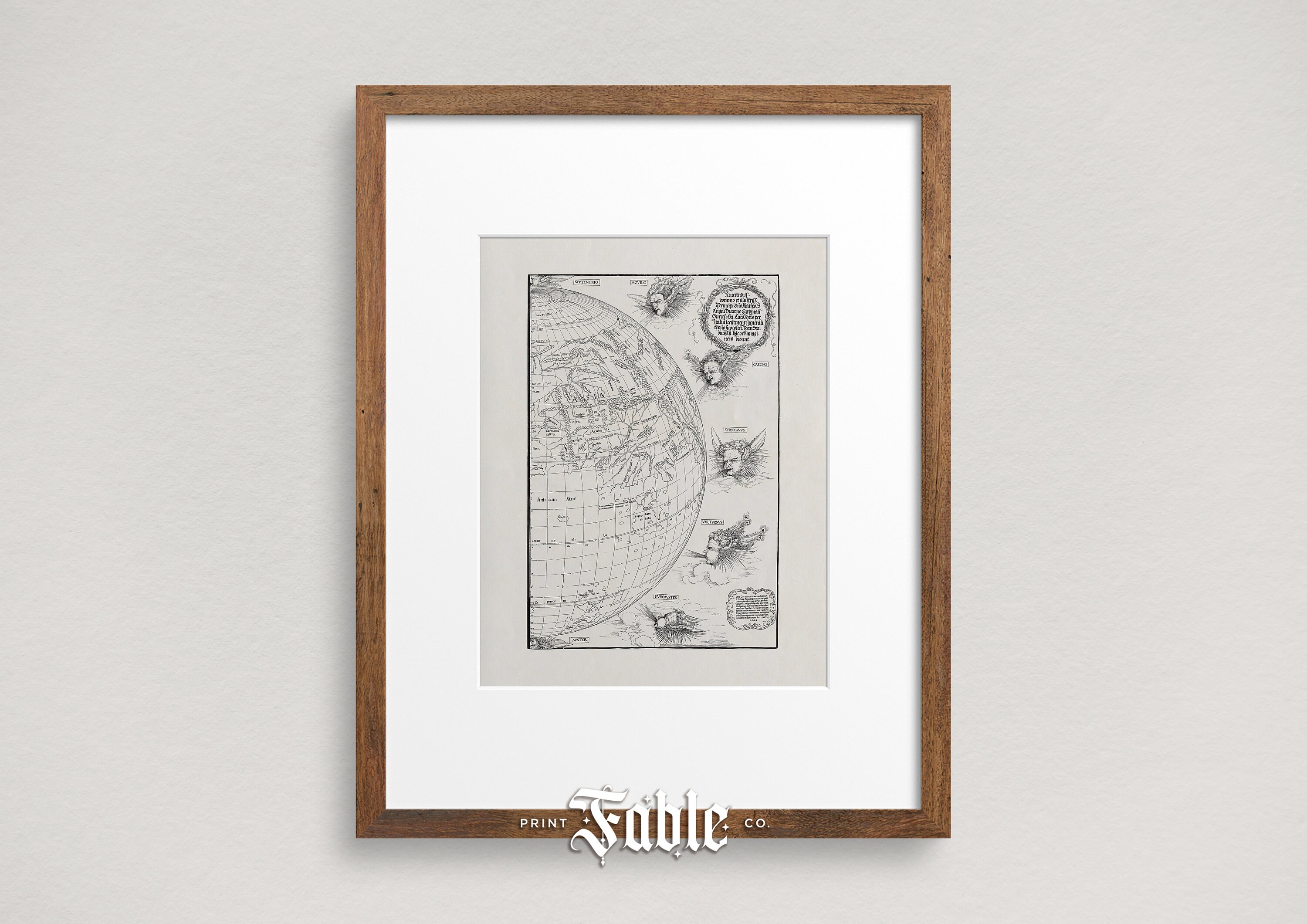 Vintage Map Set of 2 Illustrations | Antique World Map Prints ...