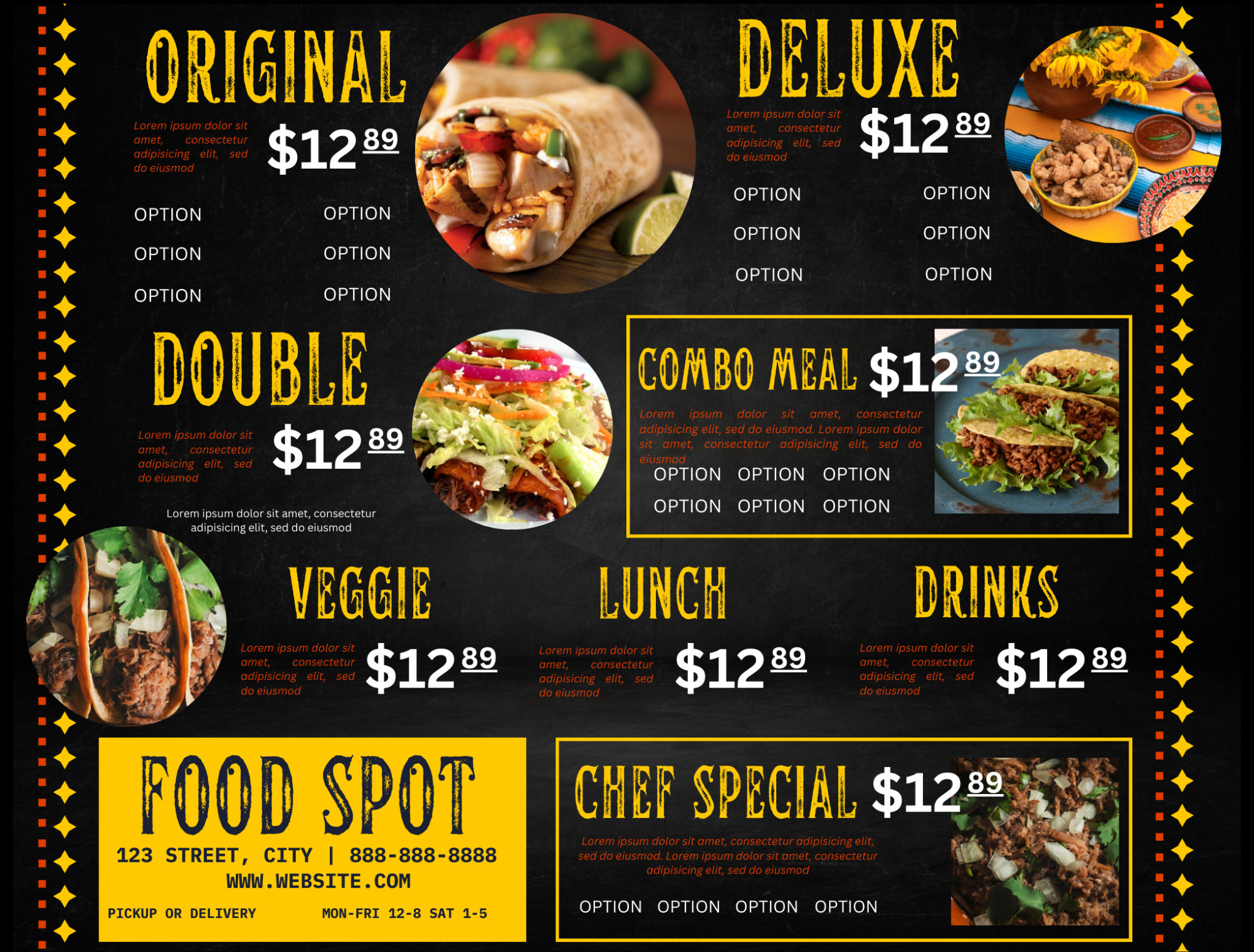 Mexican Restaurant Menu Template Australia
