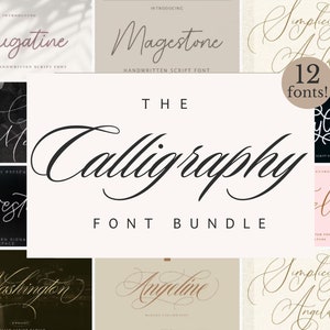 Calligraphy Fonts | Script Font, Cursive Font, Digital Font, Photoshop Font, Wedding Font, Elegant Font, Font Pack Bundle, Modern Font