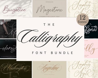 Calligraphy Fonts | Canva Font, Script Font, Cursive Font, Digital Font, Procreate Font, Photoshop Font, Wedding font