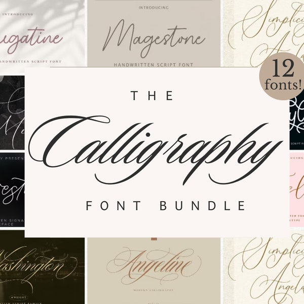 Calligraphy Fonts | Canva Font, Script Font, Cursive Font, Digital Font, Procreate Font, Photoshop Font, Wedding font