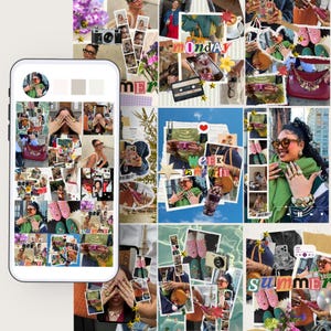 Modelli di album fotografici / Collage di diari spazzatura / 15 post di Instagram / Modello Canva