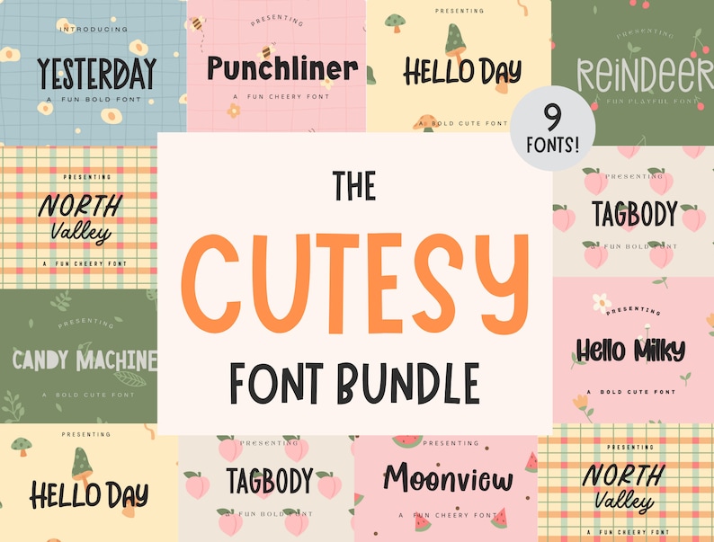 Playful, Handwritten Fonts Bundle | TTF & OTF Files (digital Download ...