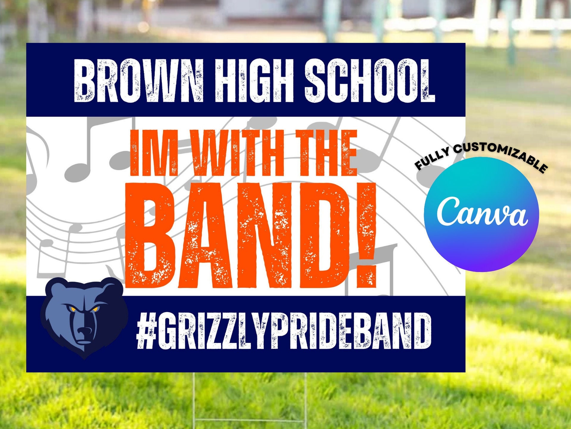 Editable Marching Band Yard Sign Canva Digital Template High - Etsy