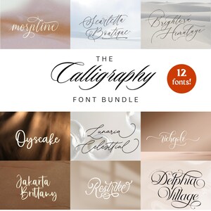 12 Calligraphy, Script Fonts Bundle for Weddings, Invitations, Graphic Designers | TTF & OTF Files