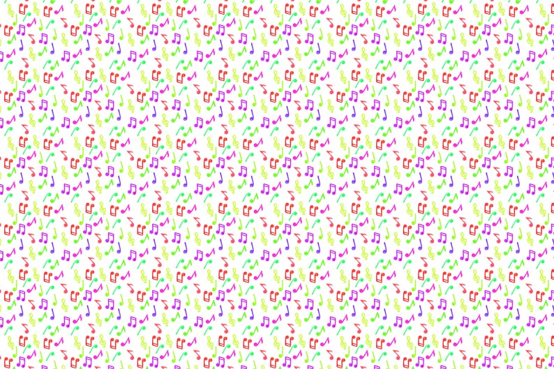 Seamless Rainbow Music Note Pattern Bundle | 5 Digital Papers | PNG ...