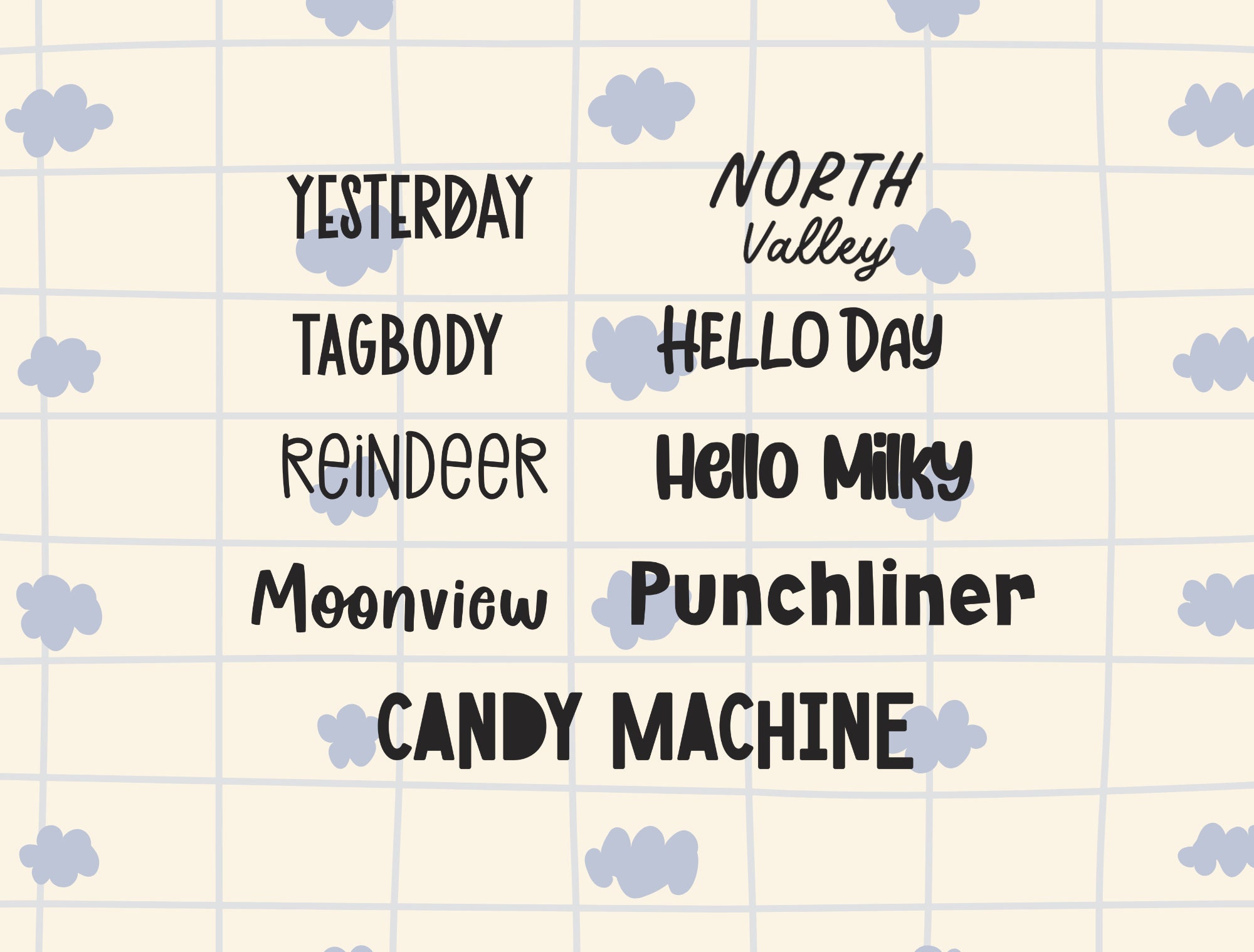 9 Playful, Handwritten Fonts Bundle for Etsy Shops, Digital Products ...