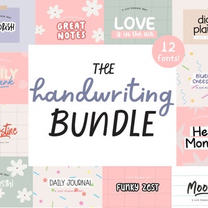 Font Bundle | Cute Fonts, Handwriting Fonts, Planner Fonts, Print Fonts, Handwritten font, Playful Font, Bubble font, Rounded Teacher Fonts