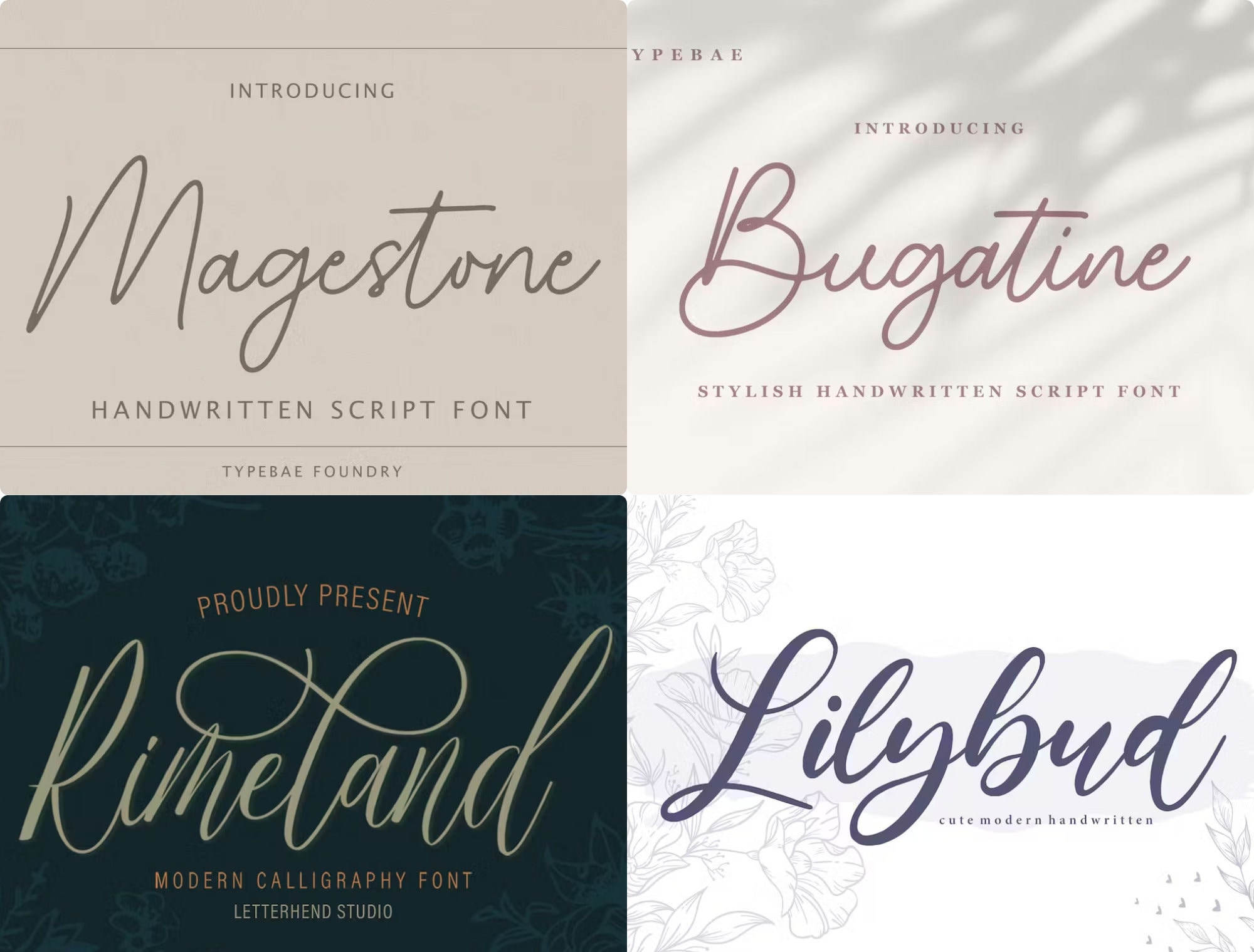 Font Files 12 Calligraphy, Script Fonts Bundle | TTF & OTF Files (digital Download ...