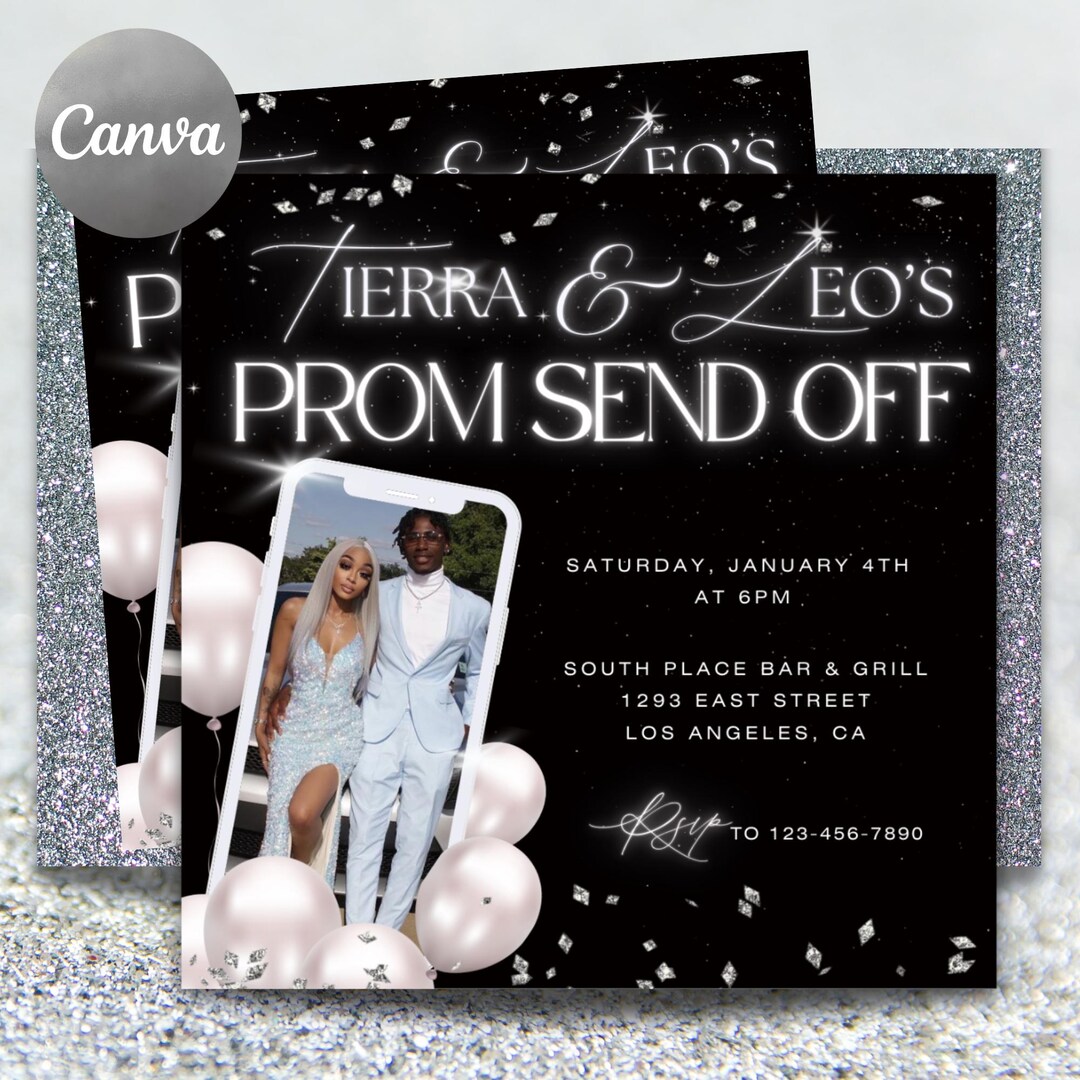 Prom Send off Flyer Template & Social Media Post | Editable Canva ...