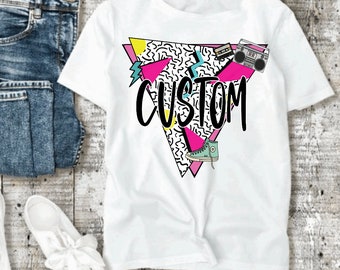 Custom 80s retro design, personalized, custom png, sublimation, school mascot, teacher shirt, spirit shirt, png