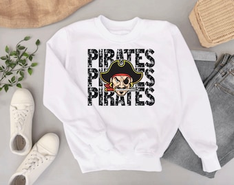 PIRATES PIRATES PIRATES, stacked, pirate head, instant download, school mascot, spirit shirt, png