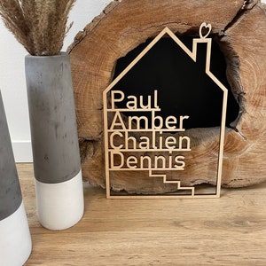Casa con nombre hecha de madera - regalo rematando ceremonia mudanza casa apertura regalo casa bendición mudanza en regalo - regalo familiar personalizado con nombre