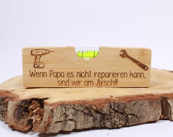 Father's Day gift for Dad – Personalized wooden spirit level with engraving | Kids' gift for Dad, Father's Day gift