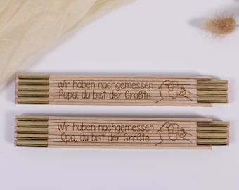 personalisiertes Geschenk für Papa Geschenke für Männer Vatertag Geschenk personalisierter Zollstock Gliedermaßstab Richtfest Einzug