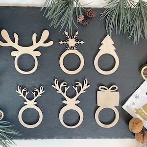 Portatovaglioli Natale in legno Portatovaglioli decorazione da tavola portatovaglioli periodo natalizio decorazione del periodo dell'Avvento Tovagliolo natalizio