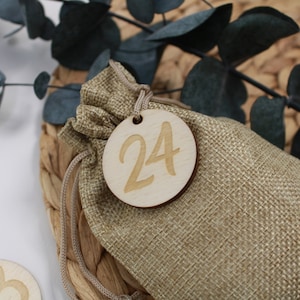 Advent calendar numbers 1-24 - wooden plates with numbers for Christmas - perfect as an Advent calendar pendant or Christmas gift
