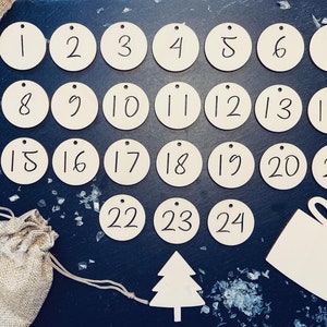 Advent calendar numbers wood DIY Advent calendar wooden numbers handmade Advent calendar DIY Advent calendar fill Christmas gift
