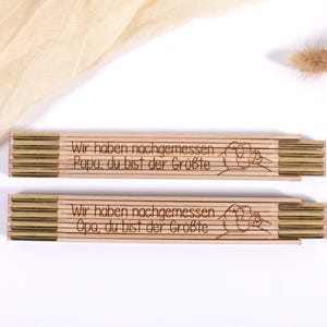 Personalized wooden ruler – men&#39;s gift for Father&#39;s Day, birthday, topping-out ceremony | Ruler with engraving & name