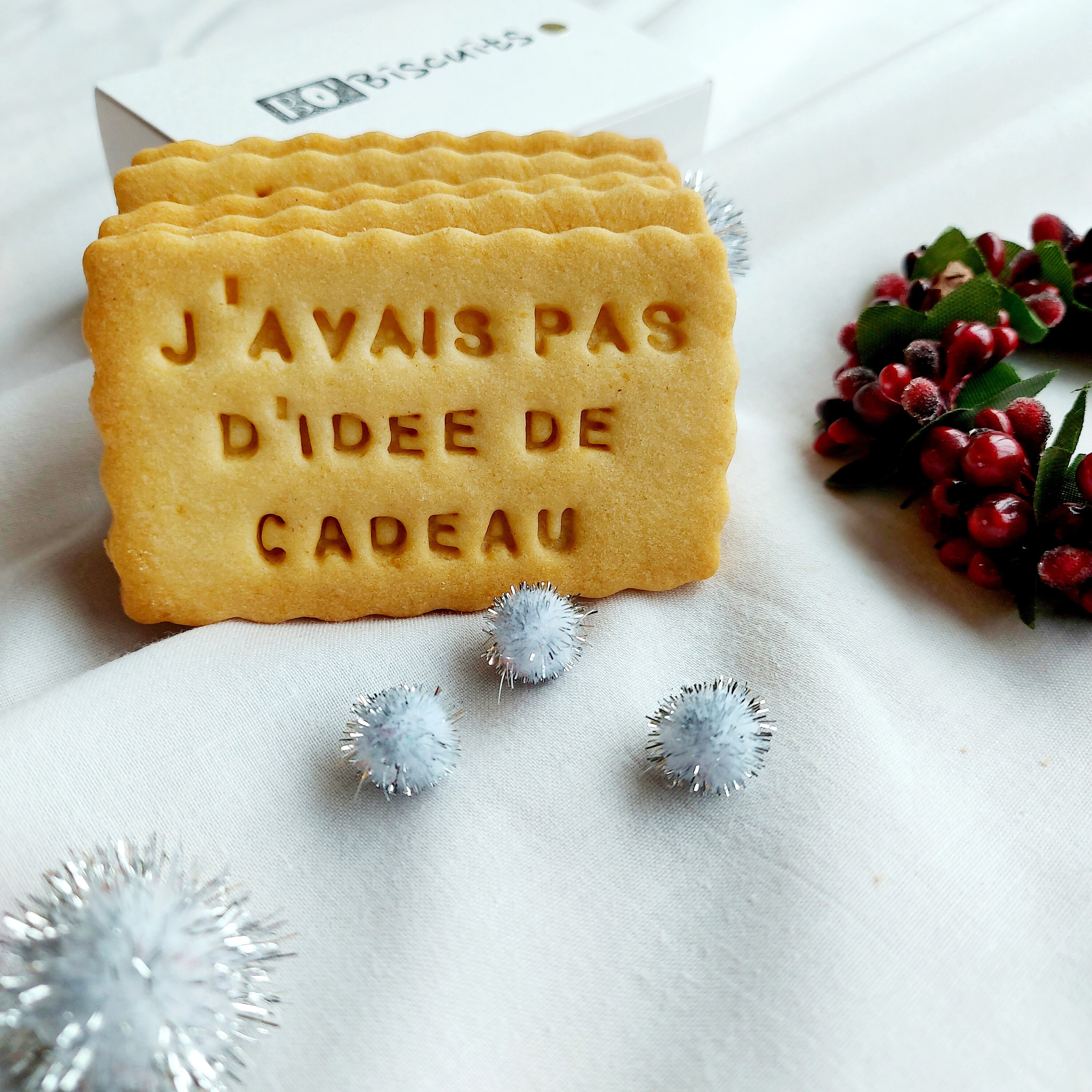 Coffret Biscuits Personnalisés J'avais Pas d'idée de Cadeau'