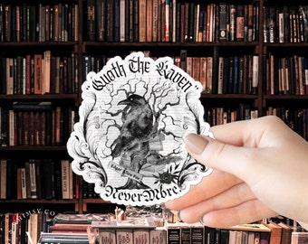 Edgar Allan Poe Raven Sticker: Dark Academia Vinyl Decal