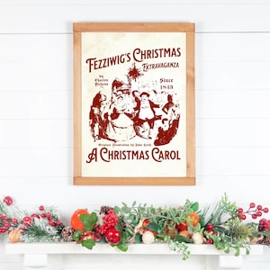 Fezziwig&#39;s Christmas Carol Poster: Vintage Holiday Wall Art (Digital Download)