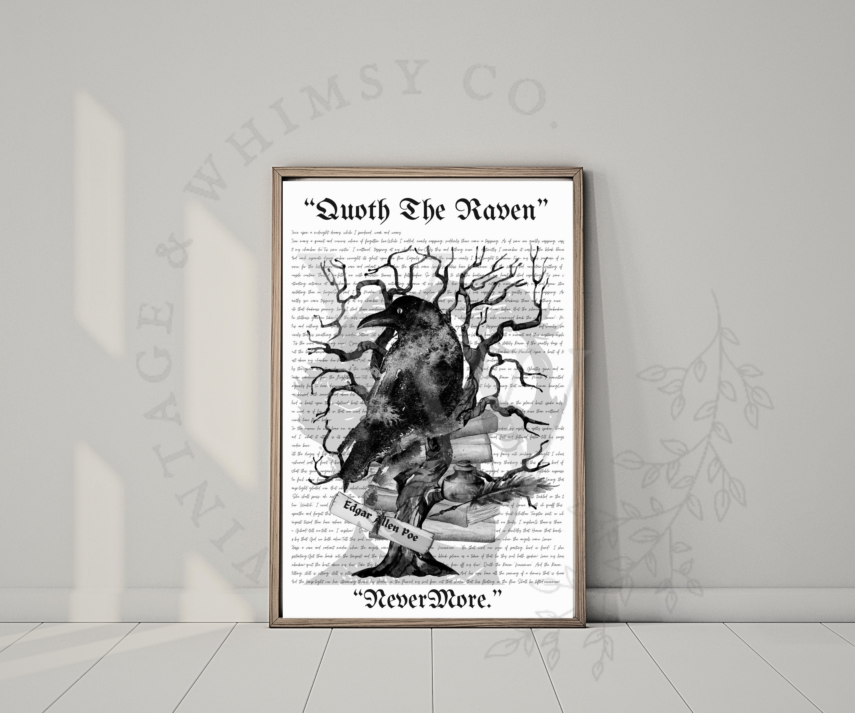 The Raven Poem Art Print, Edgar Allan Poe Poster (digital Download ...