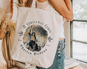 A Christmas Carol Tote Bag: Charles Dickens, Ebenezer Scrooge Cotton Canvas
