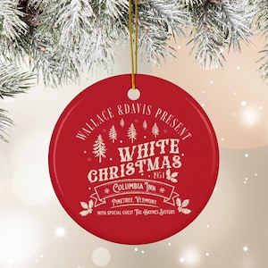 White Christmas Movie Ceramic Ornament: Columbia Inn, Vermont